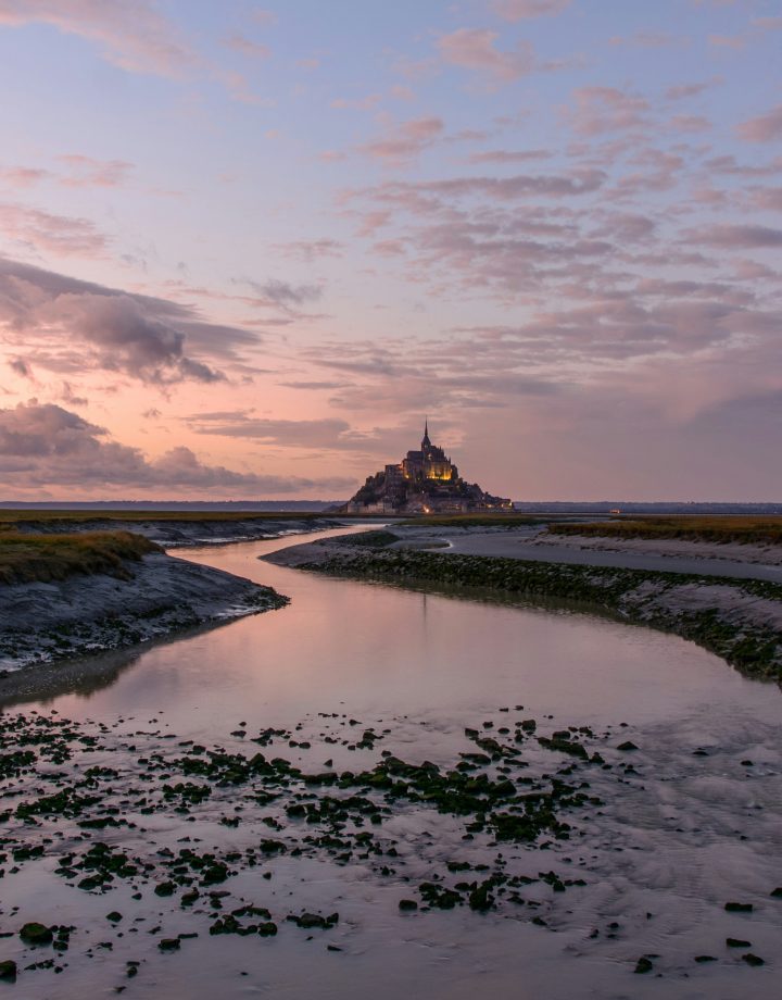 Couchee Soleil Maree Basse Mont Saint Michel
